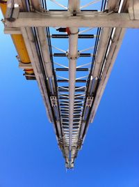 Low angle view of building against clear blue sky