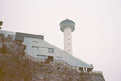 Low angle view of tower against clear sky