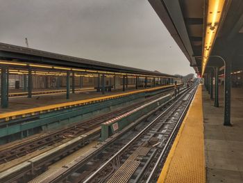 Train on railroad station platform