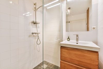 Close-up of sink in bathroom