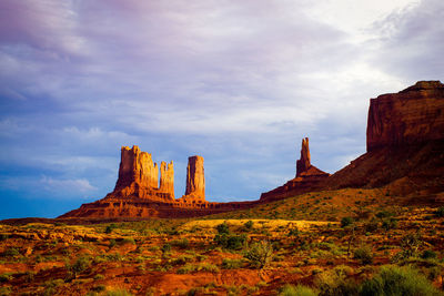 View of rock formations against sky