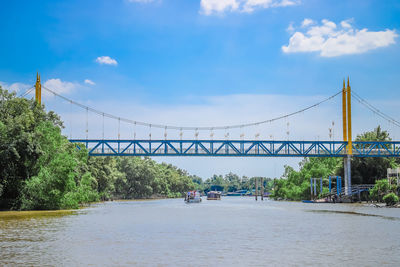 Bridge over river against sky