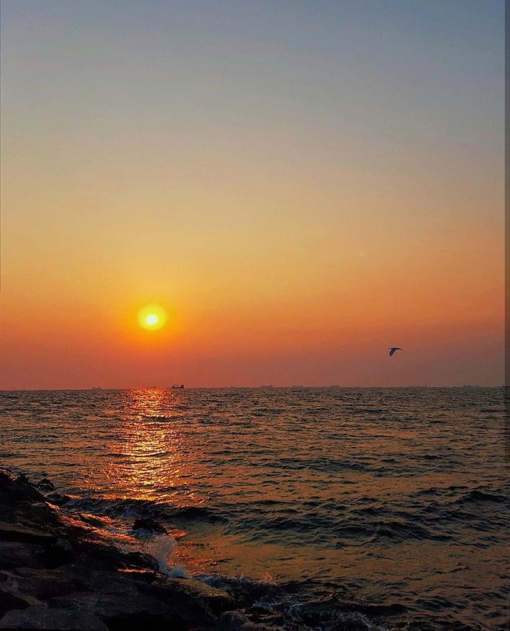 sky, sunset, water, sea, scenics - nature, beauty in nature, horizon, horizon over water, orange color, tranquility, sun, tranquil scene, idyllic, nature, no people, waterfront, non-urban scene, outdoors, sunlight