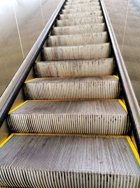 High angle view of escalator