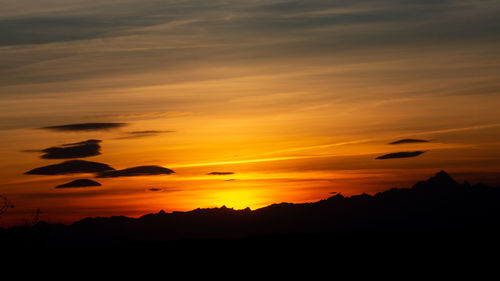 Scenic view of dramatic sky during sunset