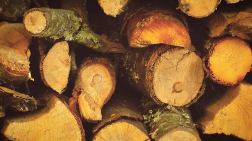 Full frame shot of logs