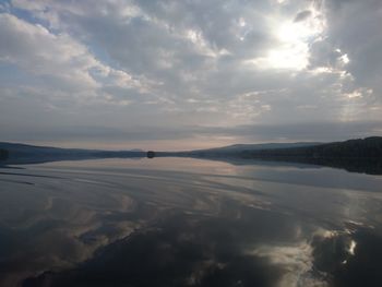 Reflection of clouds in calm sea