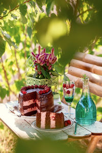 Close-up of cake on table