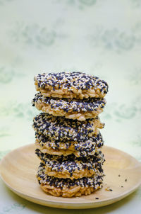 Close-up of dessert on table