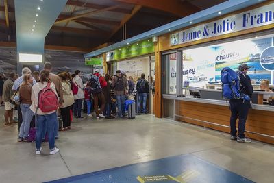 People standing in corridor