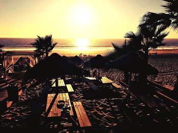 Scenic view of beach during sunset