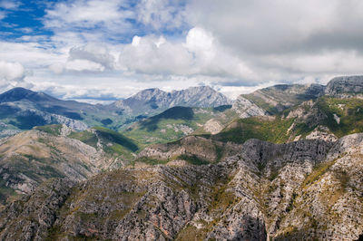 Scenic view of landscape and mountains against sky