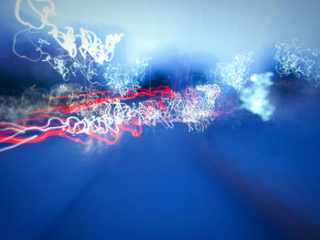 Digital composite image of light trails