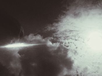 Low angle view of clouds in sky at night