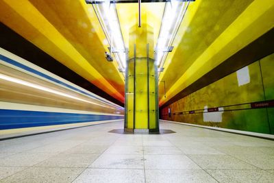 Illuminated subway station