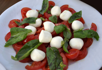 High angle view of salad in plate