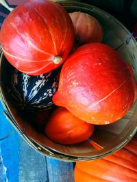 High angle view of tomatoes in plate