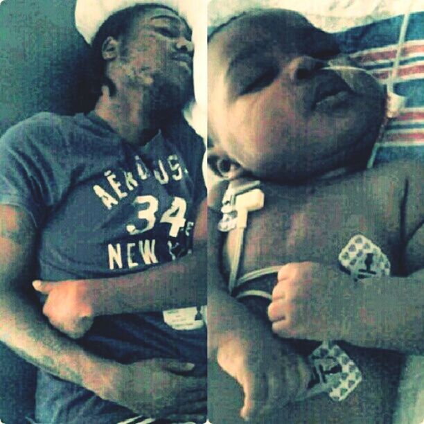 My lil man sleep juz like me