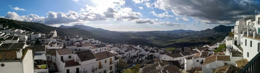 Panoramic view of townscape against sky
