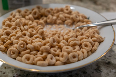 High angle view of breakfast in bowl