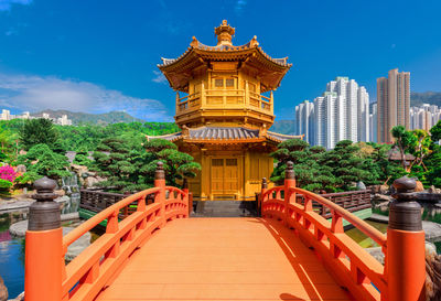 View of temple building against sky