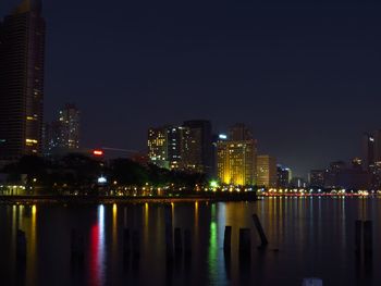 Illuminated city at night