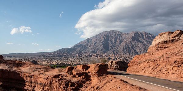 Scenic view of rocky mountains against sky