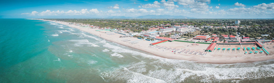 Aerial view of pisa coast