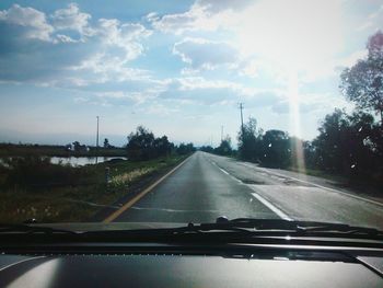 Road passing through forest