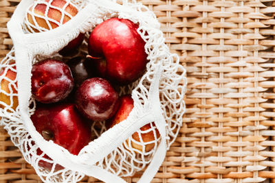 Close-up of strawberries in basket