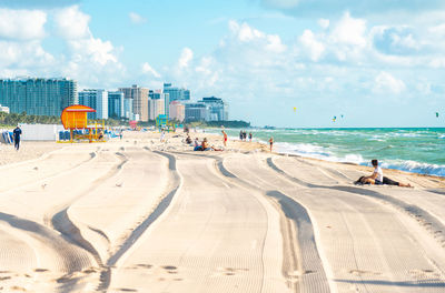 Scenic view of beach against sky