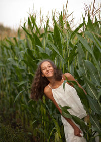 Woman standing in a field