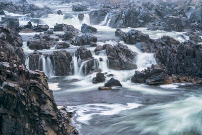 Scenic view of waterfall