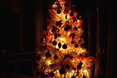 Close-up of illuminated christmas decoration