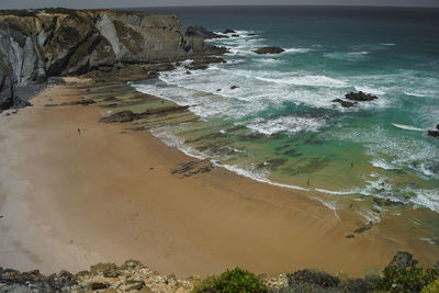 High angle view of beach