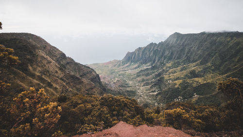 Scenic view of mountains against sky