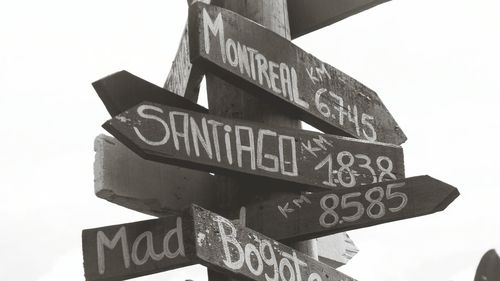 Low angle view of information sign