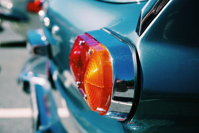 Close-up of vintage car tail light