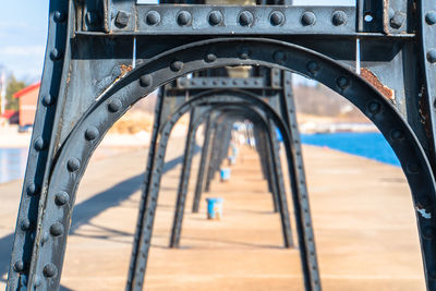 Close-up of bridge against sky