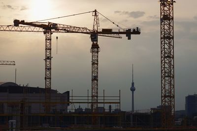 Cranes at construction site