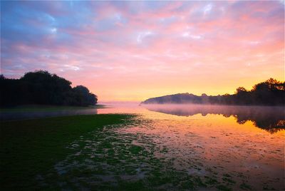 Dramatic sky over lake