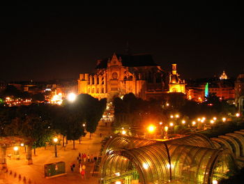 Illuminated city at night