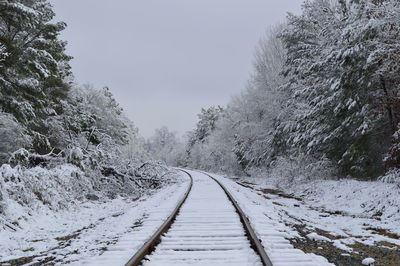 Railroad track snow path