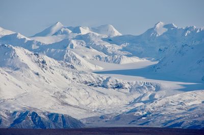 Scenic view of snowcapped mountains