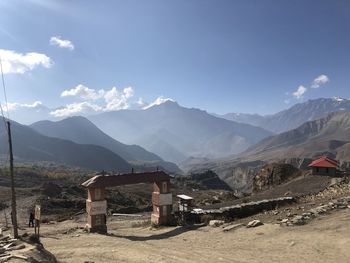 Scenic view of mountains against sky