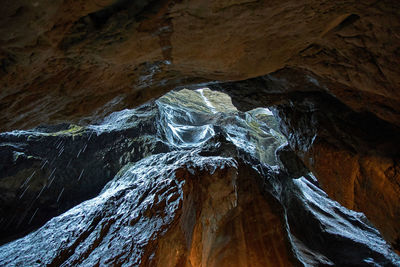 Low angle view of rock formation