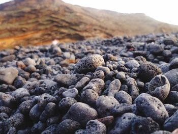 Close-up of stones on rock