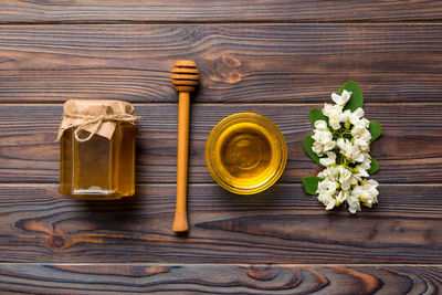 Directly above shot of various ingredients on table