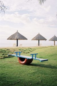 The rocking chair is placed at the kid playground of eden resort, phu quoc province, vietnam.