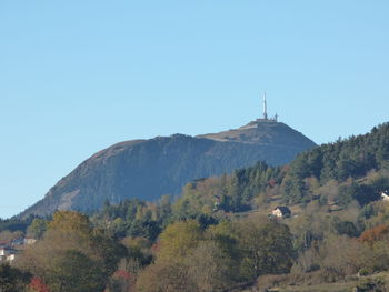 Scenic view of mountains against clear sky